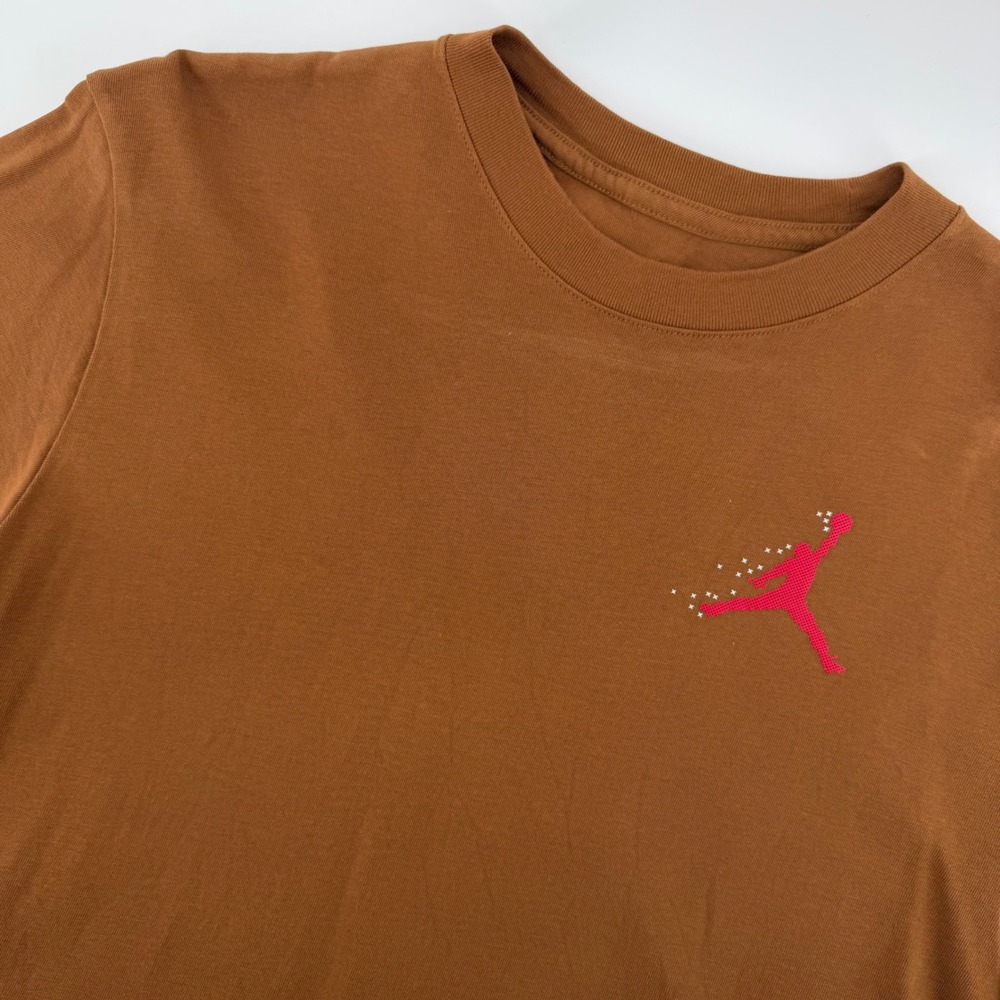 Jordan T-Shirt Mens‎ Large Brown Red Jumpman Sneaker Graphic Tee Short Sleeve